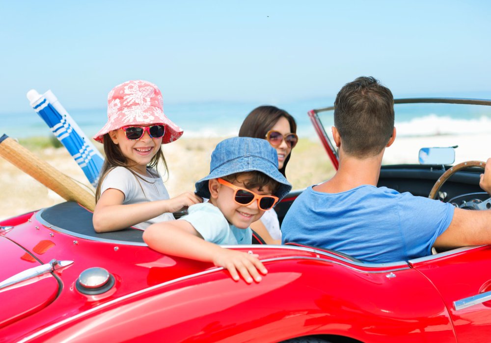 Illustrasjonsfoto: familien er klar for tur på stranden.