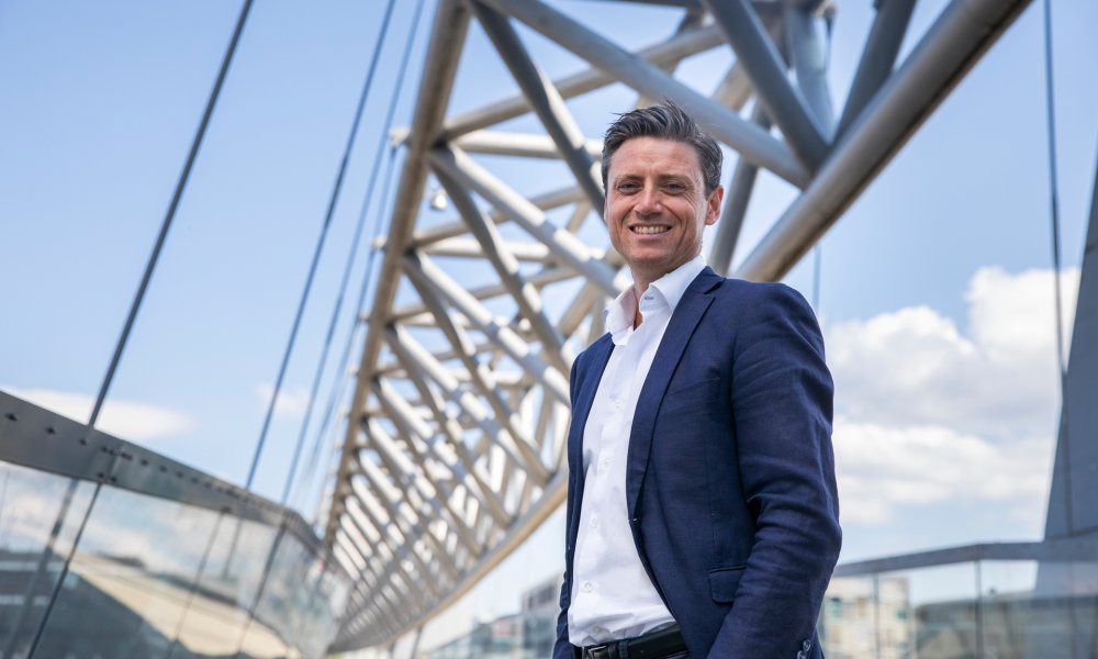 Lars-Erik Eriksen, leder for pensjon i Storebrand, i Oslo sentrum.