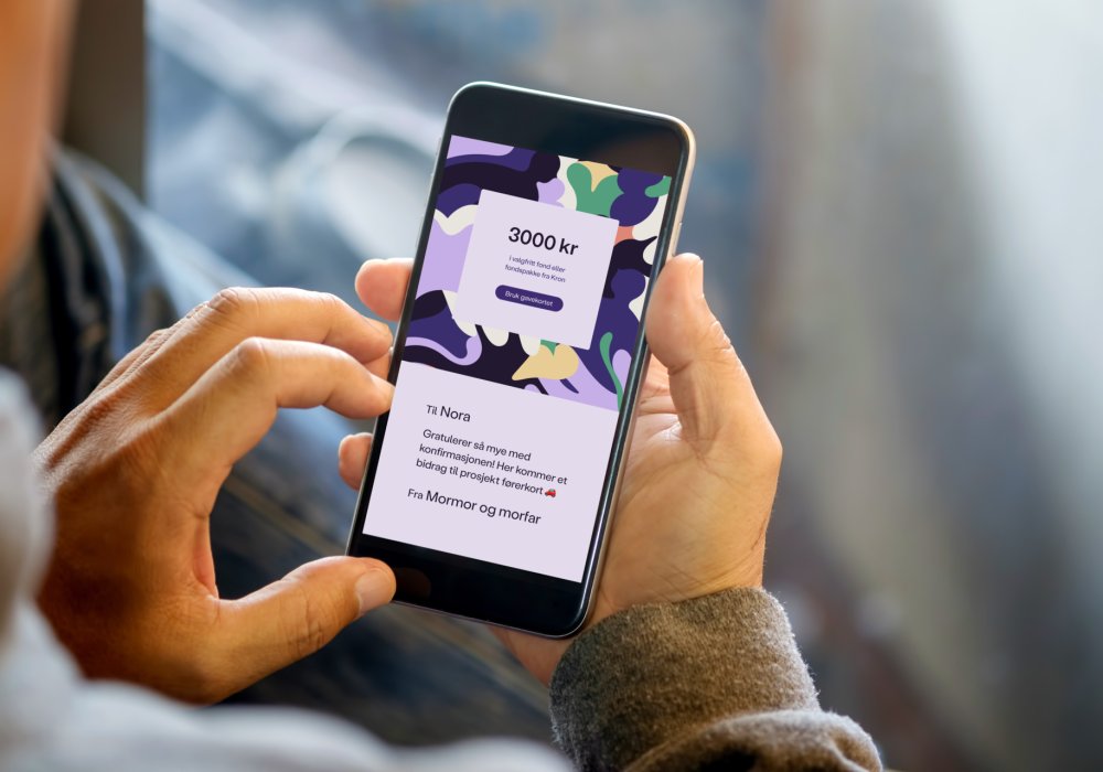 Gi gavekort på fond i Kron-appen